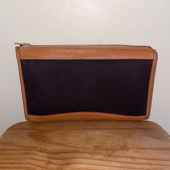 RARE Dark Brown Canvas Vintage Authentic Green Label Dooney & Bourke Bag - Picture 4 of 12